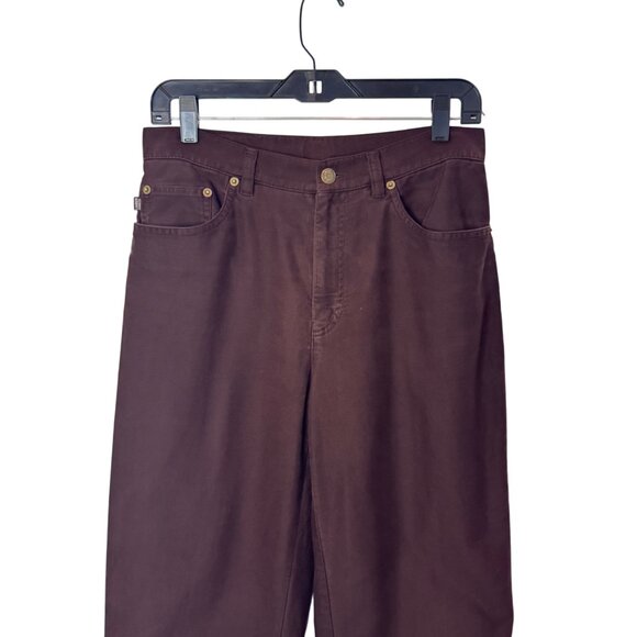 Ralph Lauren espresso brown slim tapered straight high rise pants size 8 - Picture 4 of 8